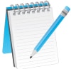 Blue notepad and pencil for jotting down powerboating tips and safety notes. Perfect for enthusiasts and beginners.