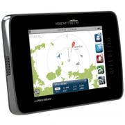 GPS navigation display showing coastal map and marine tracking radar for powerboating.